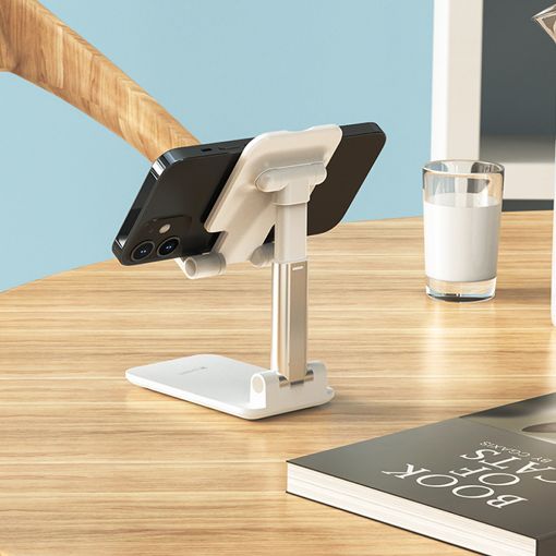 Εικόνα της Lamtech 2in1 Αναδιπλούμενη Βάση Γραφείου για Smartphones & Tablets Λευκό LAM111672