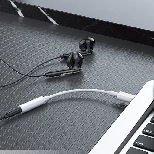 Εικόνα της Adapter Lamtech USB-C Male to 3.5mm Female White LAM023831