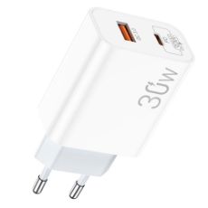 Εικόνα της Φορτιστής Lamtech USB-A QC3.0 & USB-C PD 30W White LAM023534