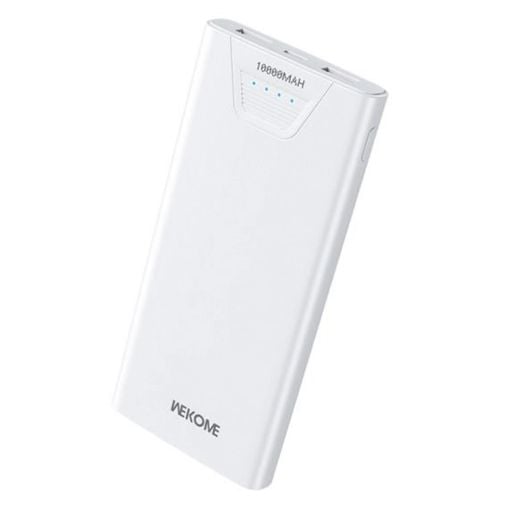Εικόνα της Power Bank WK 10000mAh Dual USB-A QC2 12W White WP-101