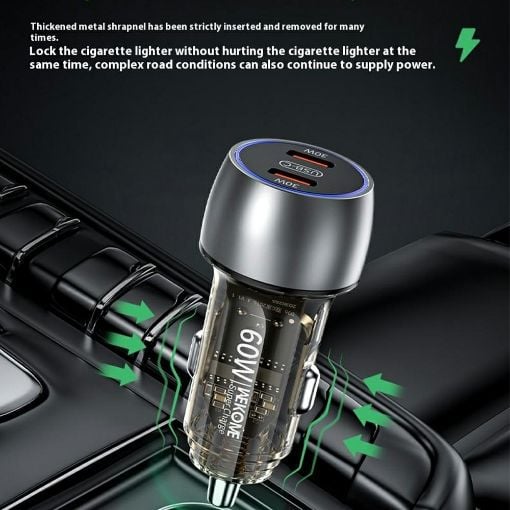 Εικόνα της Φορτιστής Αυτοκινήτου WK Dual USB-C PD 60W Black WP-C54