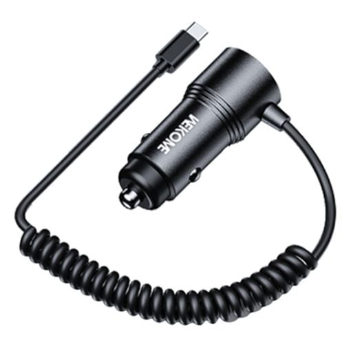 Εικόνα της Φορτιστής Αυτοκινήτου WK USB-A/USB-C & Built-In USB-C Cable 66W Black WP-C51