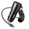 Εικόνα της Φορτιστής Αυτοκινήτου WK USB-A/USB-C & Built-In USB-C Cable 66W Black WP-C51