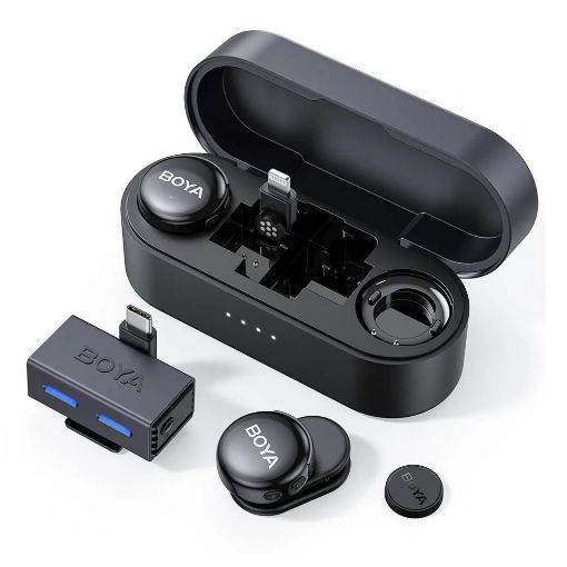 Εικόνα της Boya Boyalink 3 USB-C/ Lightning/ 3.5mm TRS with RX & 2x TX & Charging Case Black