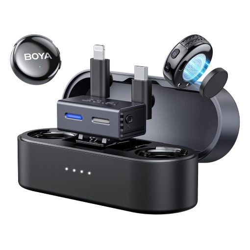 Εικόνα της Boya Boyalink 3 USB-C/ Lightning/ 3.5mm TRS with RX & 2x TX & Charging Case Black