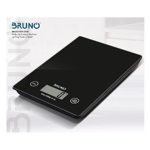 Εικόνα της Ψηφιακή Ζυγαριά Κουζίνας Bruno 5kg Μαύρη BRN-0208