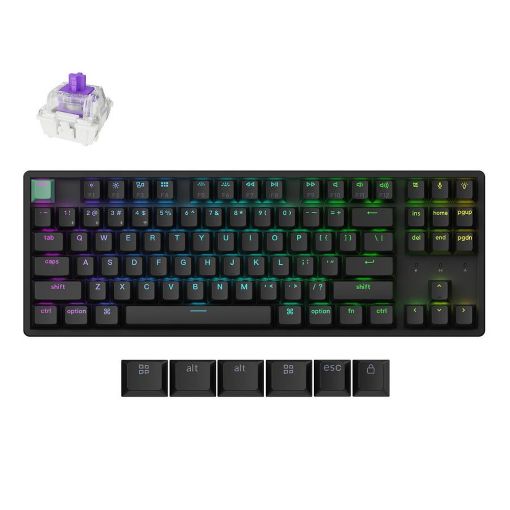 Εικόνα της Πληκτρολόγιο Keychron K8 HE 80% Wireless Magnetic Hot-Swappable RGB Magnetic Nebula Switches (US) Black K8H-J1