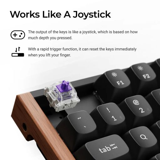 Εικόνα της Πληκτρολόγιο Keychron K8 HE 80% Wireless RGB Hot-Swappable Magnetic Nebula Switches (US) Special Edition Black K8H-F1