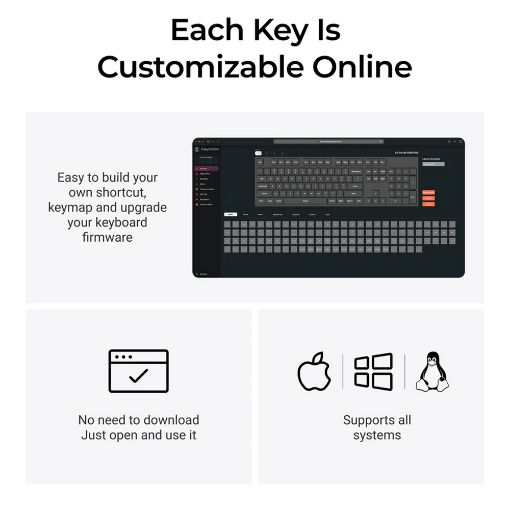 Εικόνα της Πληκτρολόγιο Keychron C2 Pro 8K QMK Full Hot-Swappable RGB Super Red Switches (US) Retro C2PX-M1