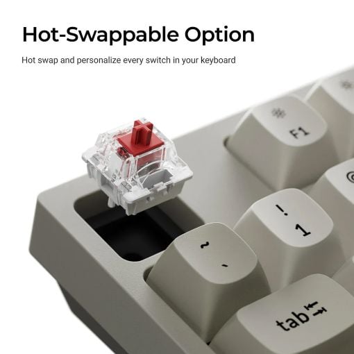 Εικόνα της Πληκτρολόγιο Keychron C2 Pro 8K QMK Full Hot-Swappable RGB Super Red Switches (US) Retro C2PX-M1