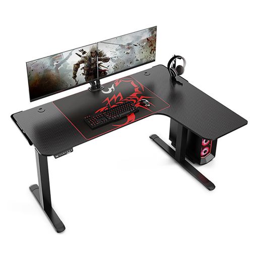 Εικόνα της Gaming Desk Eureka Ergonomic L60R 60" Carbon Coating Black ERK-EGD-L60R-B-US