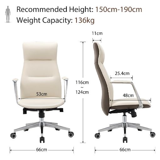 Εικόνα της Καρέκλα Γραφείου Eureka Ergonomic Royal Slim ERK-OC08-OW