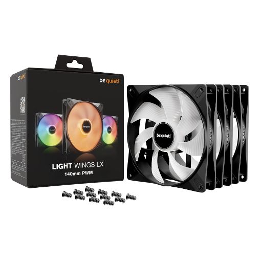 Εικόνα της Case Fan Be Quiet! Light Wings LX 140mm ARGB PWM (3-Pack) Black BL127