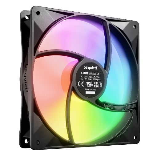 Εικόνα της Case Fan Be Quiet! Light Wings LX 140mm ARGB PWM (3-Pack) Black BL127