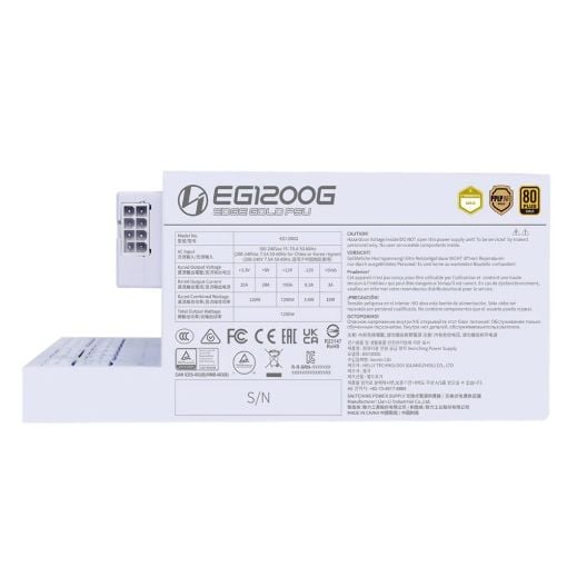 Εικόνα της Τροφοδοτικό Lian Li Edge 1200W Fully Modular 80 Plus Gold White (with USB Hub) G9P.EG1200G.WH00.EU