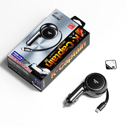 Εικόνα της Φορτιστής Αυτοκινήτου WK USB-C & Built-In USB-C Cable 60W Black WP-C50