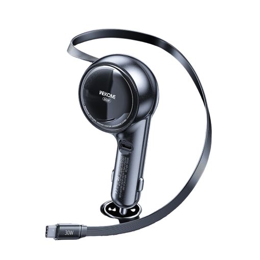 Εικόνα της Φορτιστής Αυτοκινήτου WK USB-C & Built-In USB-C Cable 60W Black WP-C50