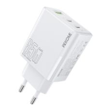 Εικόνα της Φορτιστής WK USB-A & 2x USB-C PD GaN 65W White WP-U66