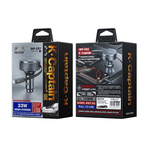 Εικόνα της Φορτιστής Αυτοκινήτου WK Built-In USB-C Cable 33W Anthracite WP-C61