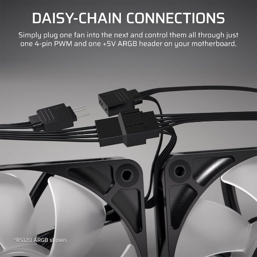 Εικόνα της Case Fan Corsair RS120-R 120mm ARGB PWM Reverse (3-Pack) White CO-9050197-WW