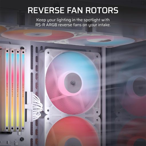 Εικόνα της Case Fan Corsair RS120-R 120mm ARGB PWM Reverse (3-Pack) White CO-9050197-WW