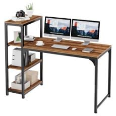 Εικόνα της Eureka Ergonomic Μεταλλικό Γραφείο 140 x 60 x 109.4 cm με Ράφια Αποθήκευσης ZX-SH140A-RW