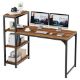 Εικόνα της Eureka Ergonomic Μεταλλικό Γραφείο 140 x 60 x 109.4 cm με Ράφια Αποθήκευσης ZX-SH140A-RW