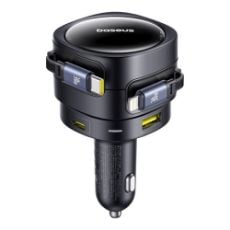 Εικόνα της Φορτιστής Αυτοκινήτου Baseus Enjoyment Max USB-A/USB-C με Ενσωματωμένα Καλώδια USB-C & Lightning 90W Black C00035507121-02