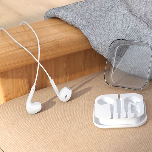 Εικόνα της Earphones Lamtech Lightning Wired with Mic White LAM111740