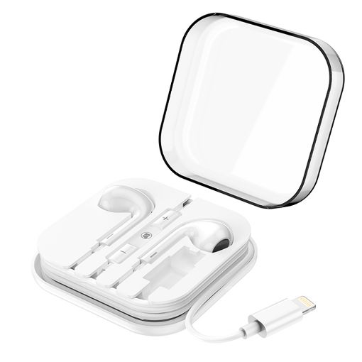 Εικόνα της Earphones Lamtech Lightning Wired with Mic White LAM111740