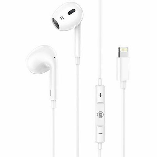 Εικόνα της Earphones Lamtech Lightning Wired with Mic White LAM111740