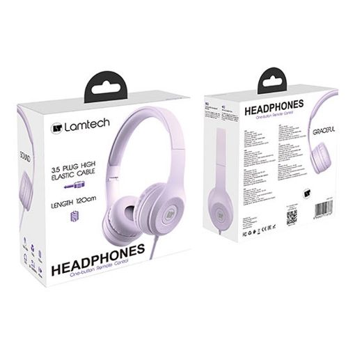 Εικόνα της Headset Lamtech Extra Bass Stereo Purple LAM113737