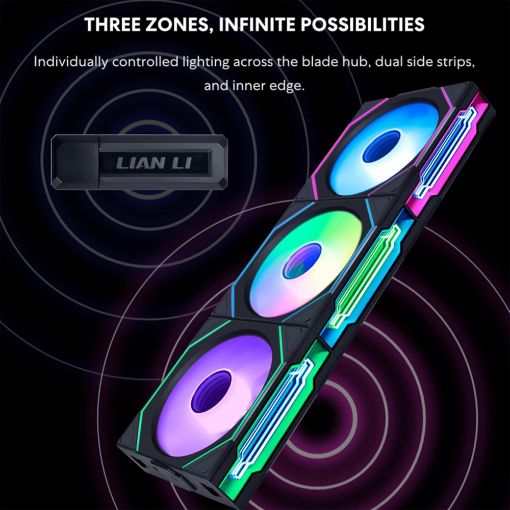 Εικόνα της Case Fan Lian Li UniFan SL-INF Wireless 120mm ARGB Black (3-pack with Controller) G99.12SLIN1W3B.00