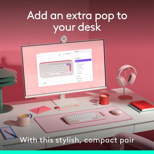 Εικόνα της Πληκτρολόγιο-Ποντίκι Logitech Pop Icon Combo Bluetooth Rose/Off White 920-013113