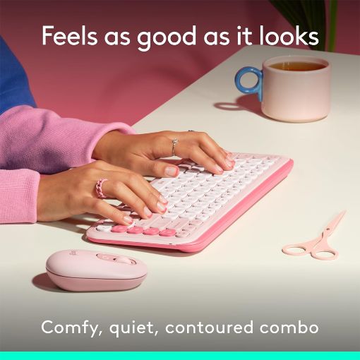 Εικόνα της Πληκτρολόγιο-Ποντίκι Logitech Pop Icon Combo Bluetooth Rose/Off White 920-013113