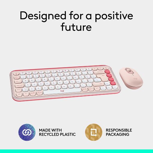 Εικόνα της Πληκτρολόγιο-Ποντίκι Logitech Pop Icon Combo Bluetooth Rose/Off White 920-013113
