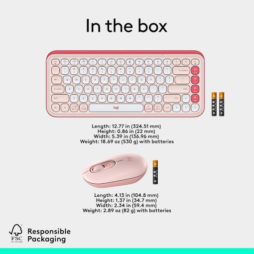 Εικόνα της Πληκτρολόγιο-Ποντίκι Logitech Pop Icon Combo Bluetooth Rose/Off White 920-013113