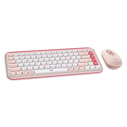 Εικόνα της Πληκτρολόγιο-Ποντίκι Logitech Pop Icon Combo Bluetooth Rose/Off White 920-013113
