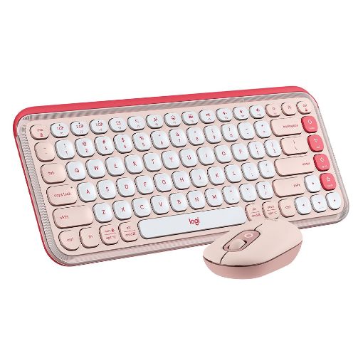 Εικόνα της Πληκτρολόγιο-Ποντίκι Logitech Pop Icon Combo Bluetooth Rose/Off White 920-013113