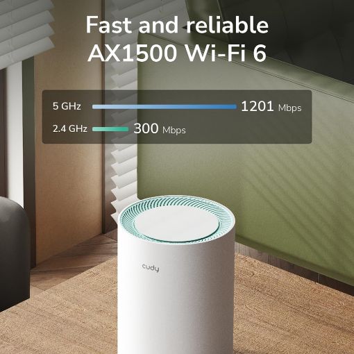 Εικόνα της Access Point Cudy M1500 Whole Home Mesh WiFi 6 System AX1500 Gigabit Ethernet