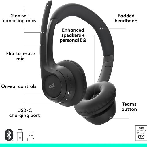 Εικόνα της Headset Logitech Zone 305 UC Wireless Black 981-001453
