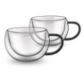 Εικόνα της Σετ Φλιτζάνια Cappuccino Lamart Vaso Γυάλινα 270ml 2 τμχ Διαφανή/Μαύρα LT9114