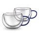 Εικόνα της Σετ Φλιτζάνια Cappuccino Lamart Vaso Γυάλινα 270ml 2 τμχ Διαφανή/Μπλε LT9113