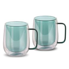Εικόνα της Σετ Φλιτζάνια Lamart Vaso Tea 250ml Διαφανή/Πράσινα 2 τμχ LT9124