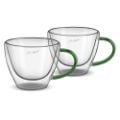 Εικόνα της Σετ Φλιτζάνια Cappuccino Lamart Vaso Γυάλινα 190ml 2 τμχ Διαφανή/Πράσινα LT9115