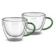 Εικόνα της Σετ Φλιτζάνια Cappuccino Lamart Vaso Γυάλινα 190ml 2 τμχ Διαφανή/Πράσινα LT9115