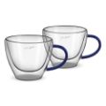 Εικόνα της Σετ Φλιτζάνια Cappuccino Lamart Vaso Γυάλινα 190ml 2 τμχ Διαφανή/Μπλε LT9116