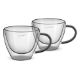 Εικόνα της Σετ Φλιτζάνια Cappuccino Lamart Vaso Γυάλινα 190ml 2 τμχ Διαφανή/Μαύρα LT9117