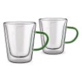 Εικόνα της Σετ Φλιτζάνια Lamart Vaso Tea 300ml Διαφανή/Πράσινα 2 τμχ LT9118