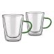 Εικόνα της Σετ Φλιτζάνια Lamart Vaso Tea 300ml Διαφανή/Πράσινα 2 τμχ LT9118